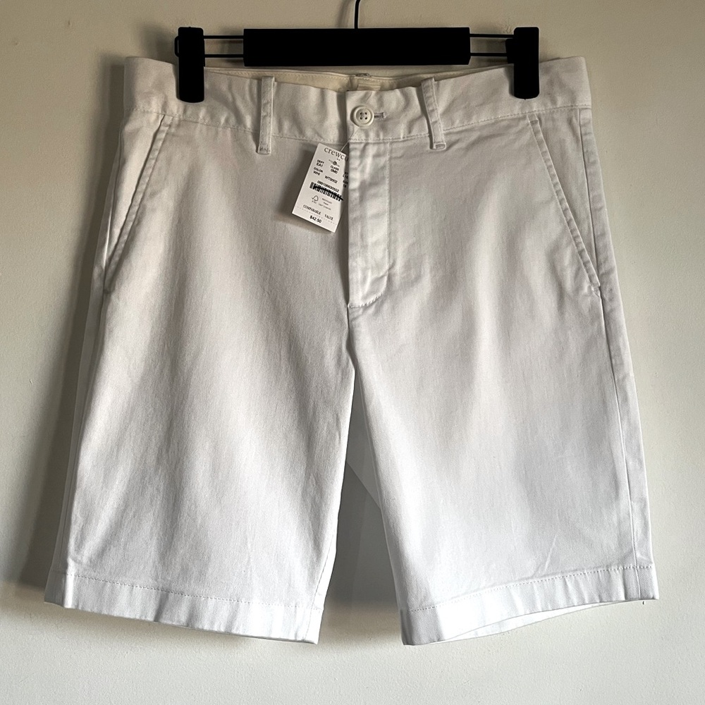 NWT JCrew Crewcuts Boys 16 Gramercy Flex Chino Shorts in White $42.50 L1655